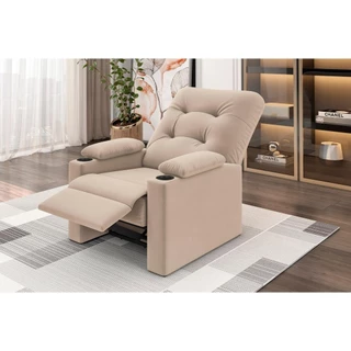 Poltrona Coimbra Retrátil/Reclinável porta copos Suede Capuccino - XFlex Sofás