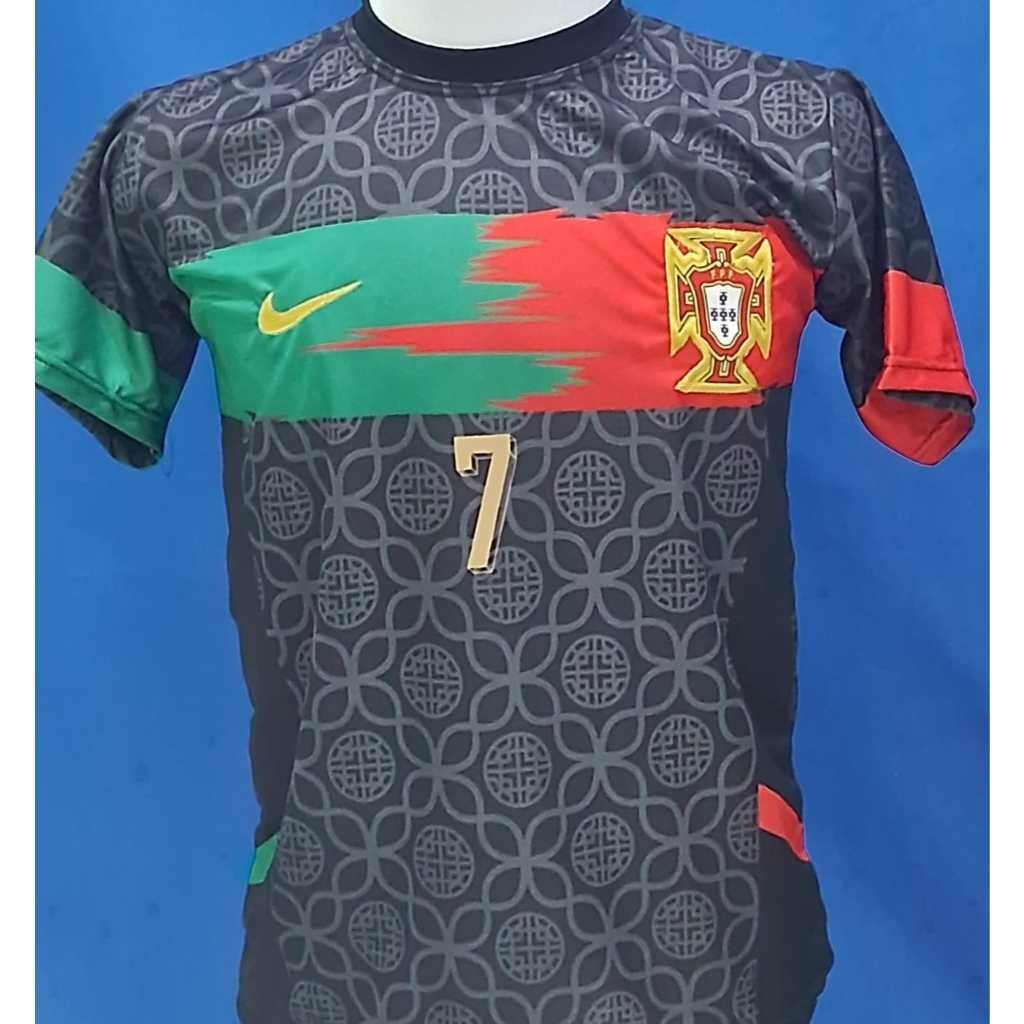 Camisa do Portugal Preto 2024 - 2025 Ronaldo nº7 Masculino Seleção ...
