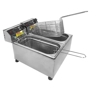 Fritadeira Industrial Eletrica 8 L 2 Cubas Master 4000W Inox