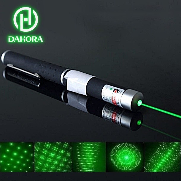 Caneta Laser Pointer Verde 5000MW Profissional 5 Pontas