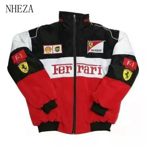 Casaco retrô de corrida de moto de outono Ferrari CSQ23