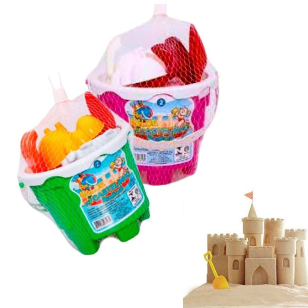 Baldinho de Praia Kit Balde Praia Castelinho Areia Infantil Completo ...