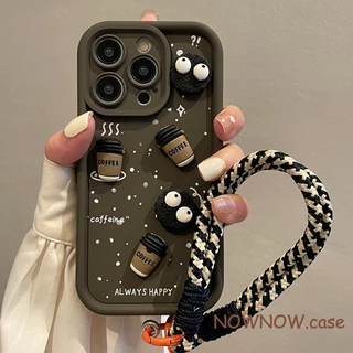 Compatível Para iPhone 15 14 13 12 11 Pro MAX X XR XS 7 8 Plus Capa Protetora Celular Criativo DIY Pequena Bola De Carvã