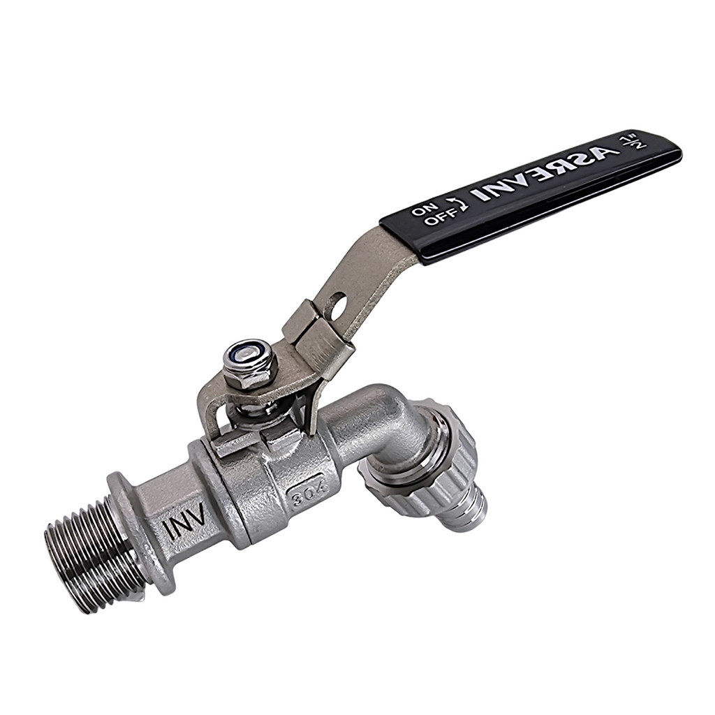 Valvula Torneira Bipartida Registro Esfera Rosca BSP Inox 304 - 1/2 pol