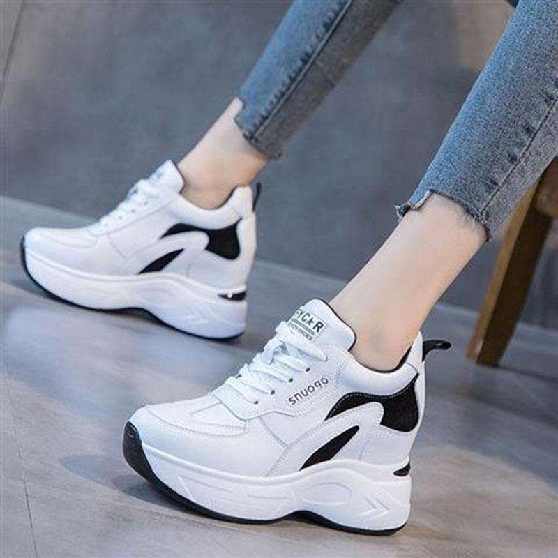 Tênis IELGY Coreano Estilo Feminino Combina Tudo Com Aumento de Altura ...