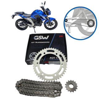 KIT COROA/PINHAO/CORRENTE C/RET. FAZER 250 -17 GSW
