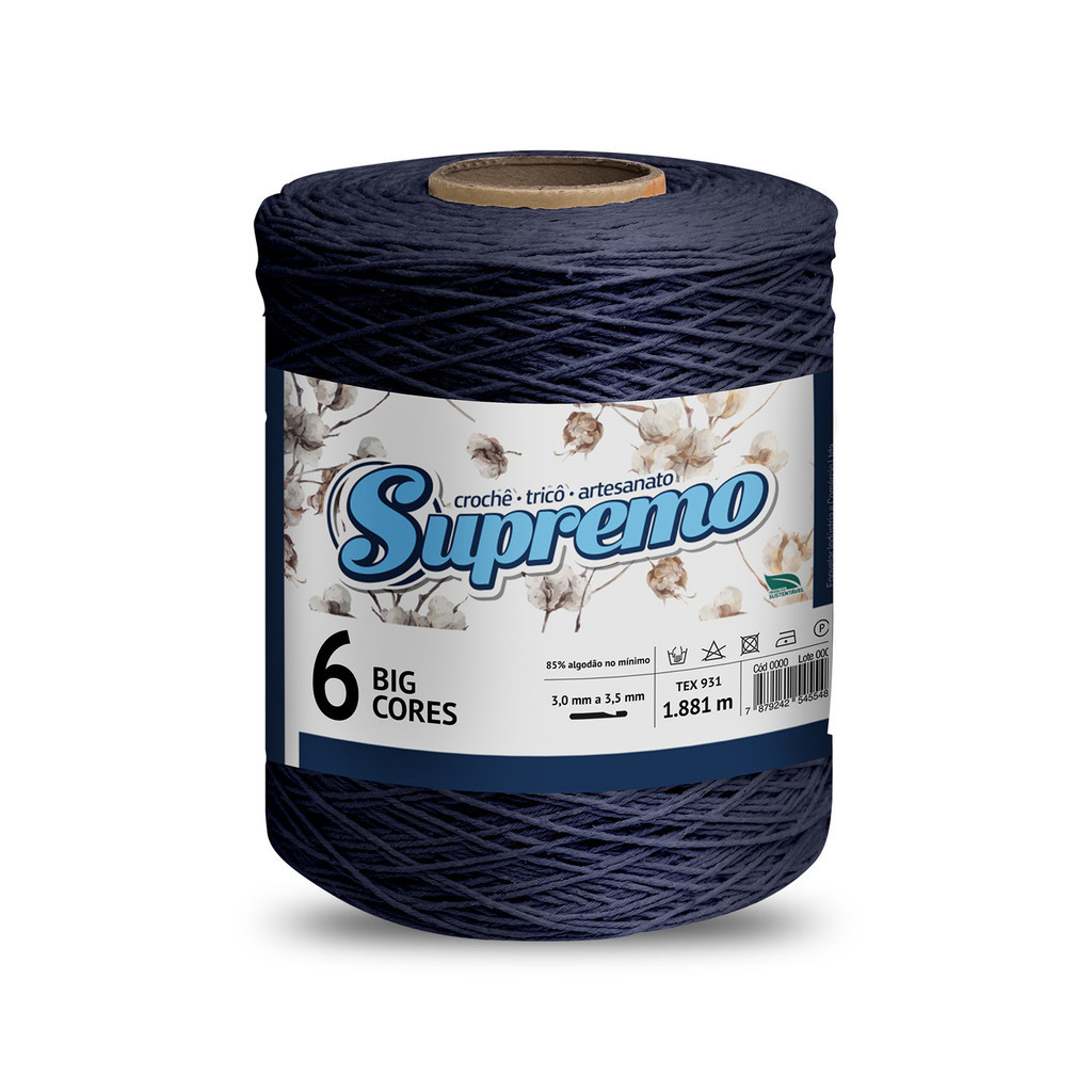 Barbante Big Cores 1,8kg Supremo Fio 6 Crochê Artesanato Alta