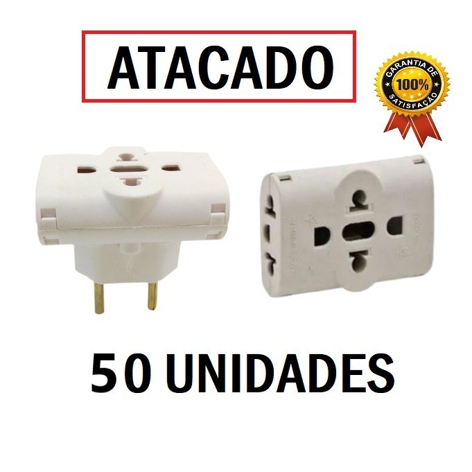 Kit 50 Adaptador de Tomada Te Benjamin 10/20A Universal Adaptador para ...