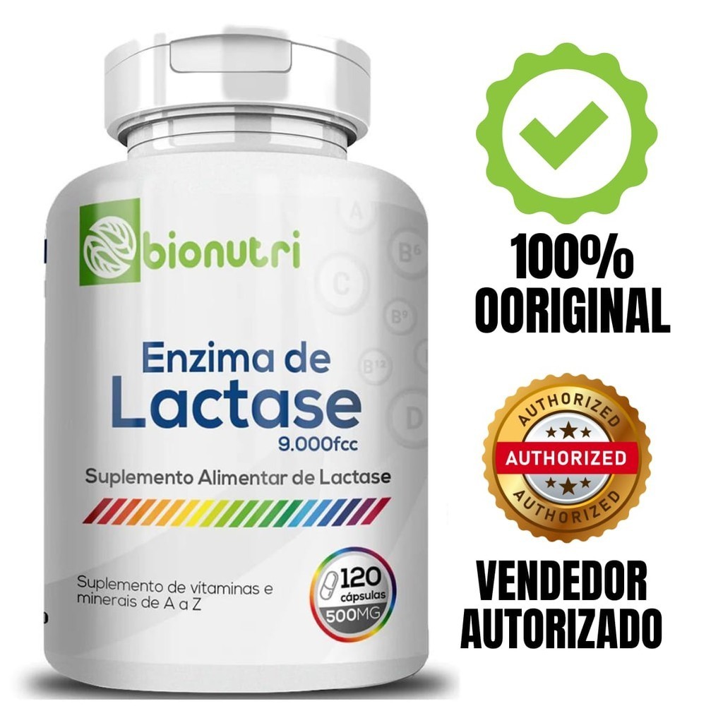 Enzima Lactase Intolerância a Lactose 120 Cápsulas 500mg | Shopee Brasil