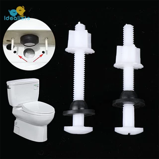 Idealistas 2 Pcs Parafusos De Reparo De Dobradiças De Assento Sanitário Em Plástico + Encaixe + Kit De Lavadores Para Acessórios De Banheiro Doméstico Nice