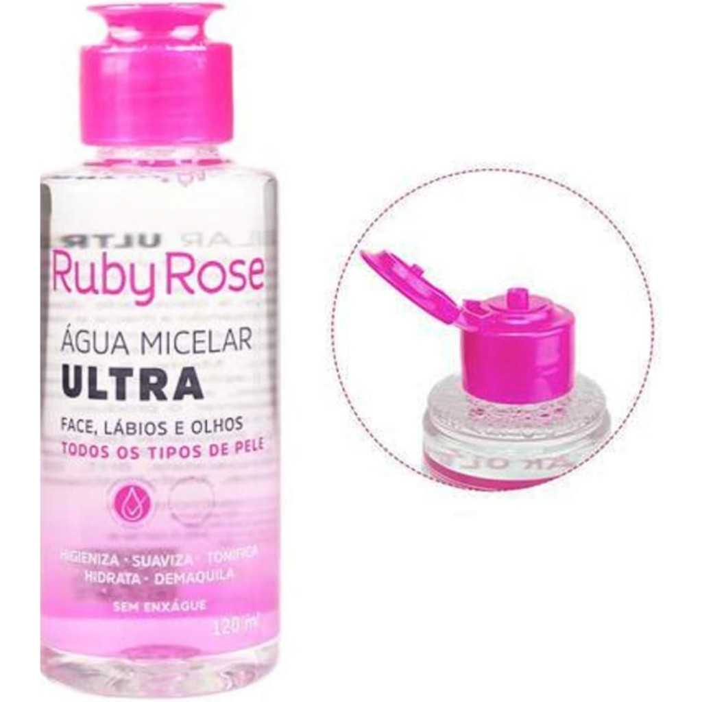 Água Micelar Ultra Ruby Rose Demaquilante Hb-300 - 120ml | Shopee Brasil