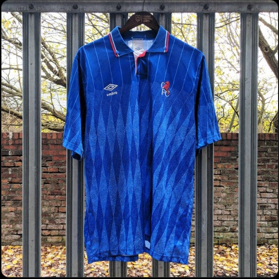 89/91 Chelsea casa retro futebol esportes Jersey