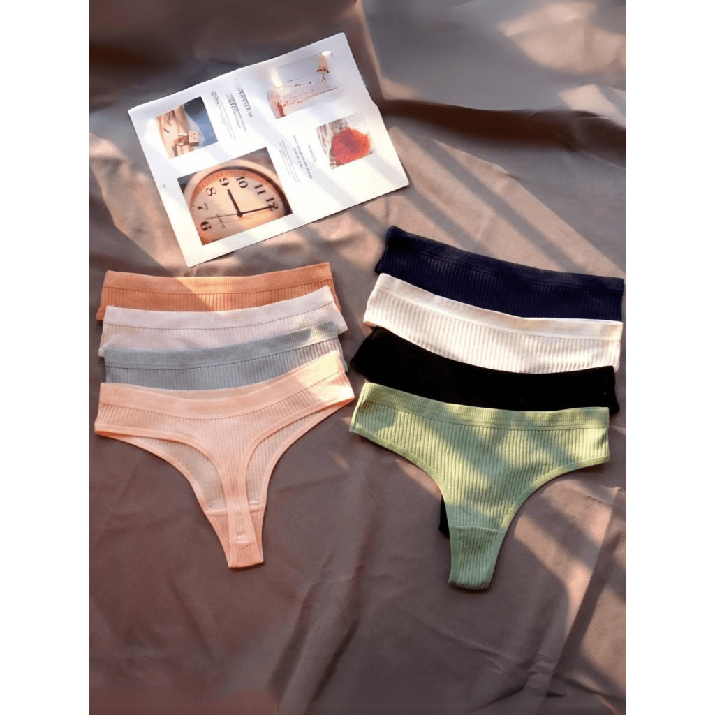 Kit 5 Calcinhas Feminina Fio Canelada Conforto