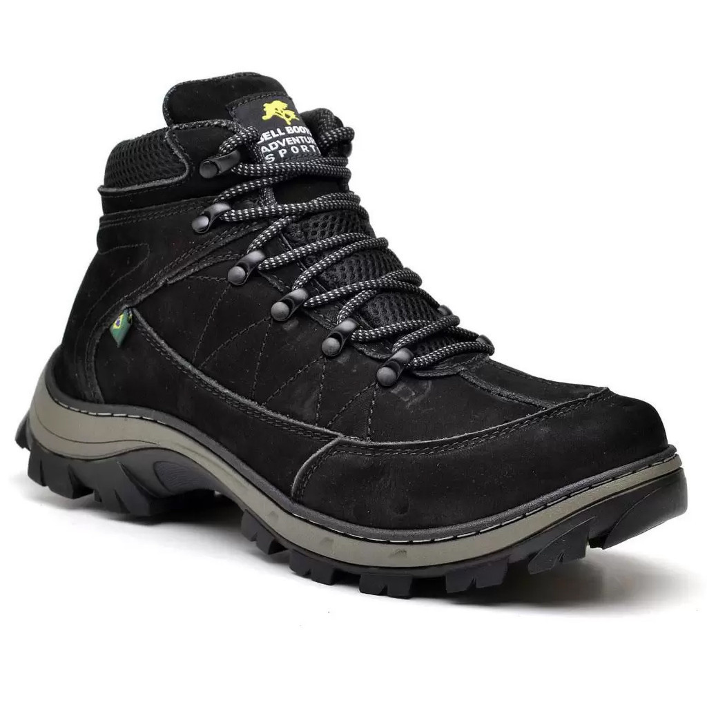 Bota Masculina Adventure Trilha Caminhada De Couro Legítimo Confortável ...