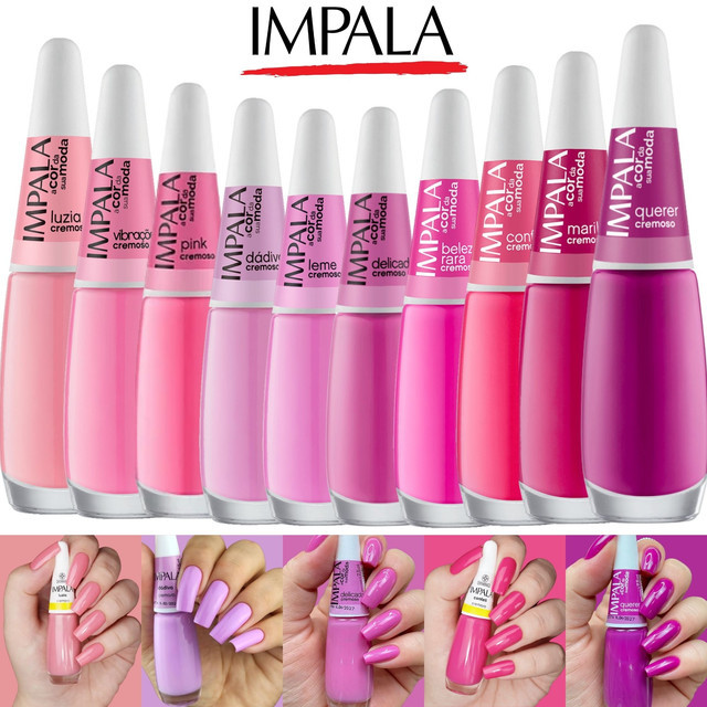 Kit 10 Esmalte Impala Tons Rosa Cremoso Esmaltes Atacado | Shopee Brasil