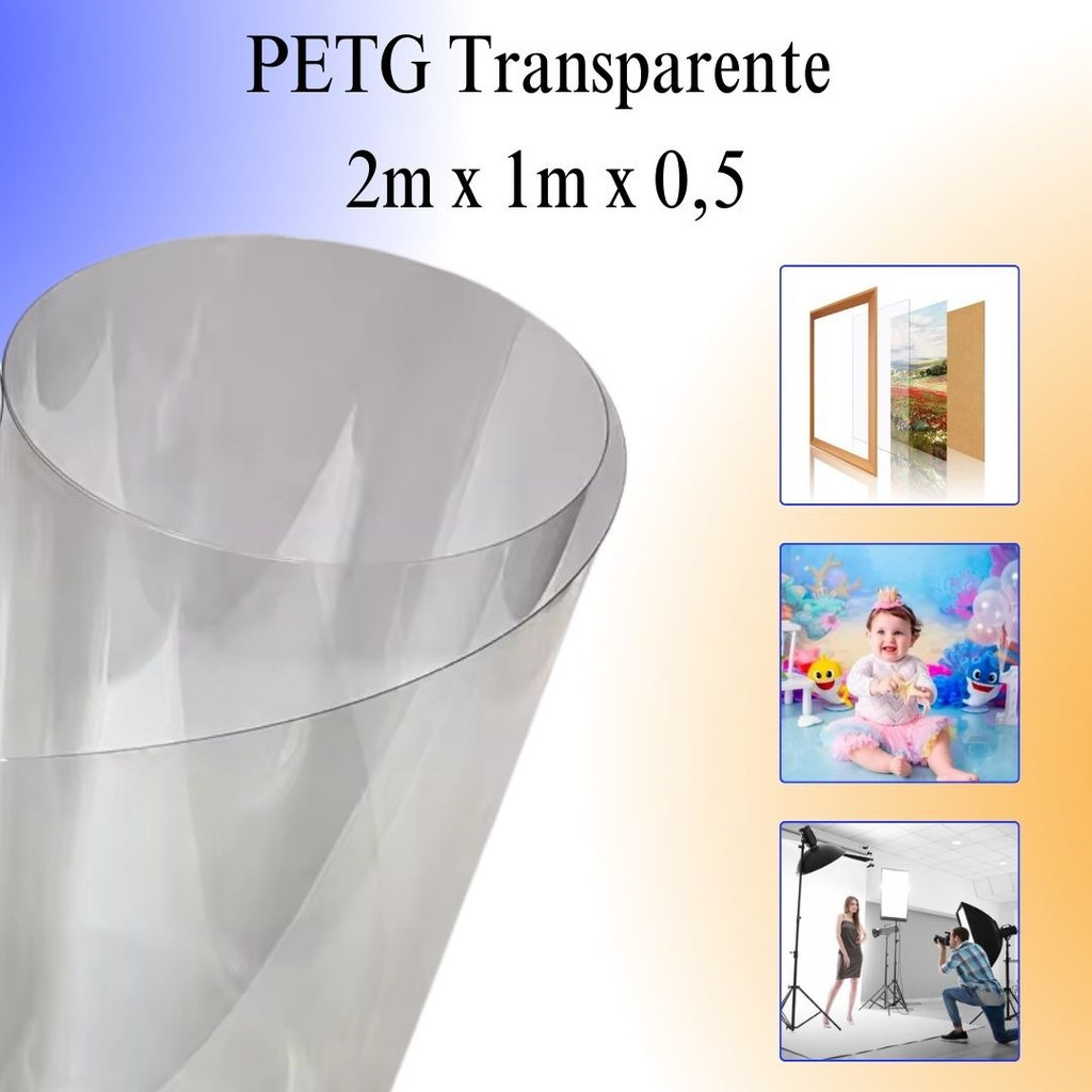 Chapa De Petg Cristal 2m X 1m X 0.5mm