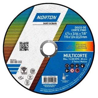 Disco de corte para multi materiais 115 x 1,0 x 22,33 mm - Multicorte - Norton