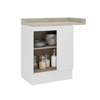 Balcão de Canto MDF Milla 1 Porta Branco 94cm Carraro