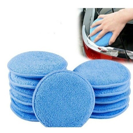 6 Applicatori In Microfibra Per Cera Auto – Diametro 13 Cm, Con Tasca Per Le Dita, Lavabili E Riutilizzabili