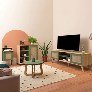 Sala de Estar Completa para TV Até 75 Polegadas Charlotte 4 Portas 3 Prateleiras