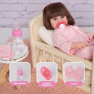 Boneca Bebê Reborn Realista Menina Acessórios Pode Dar Banho
