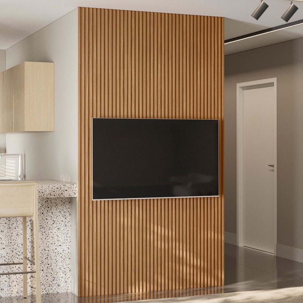 Painel para TV Até 60 Polegadas Ripado Nature Fosco - Linea Brasil