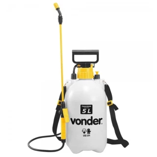 Pulverizador Borrifador Lateral 5 Litros Manual Tipo Bomba Compressão Prévia E Jato Regulável Vonder