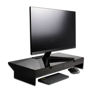 Acrílico Ultimate Desk Setup Station Preto Com 4 Tomadas