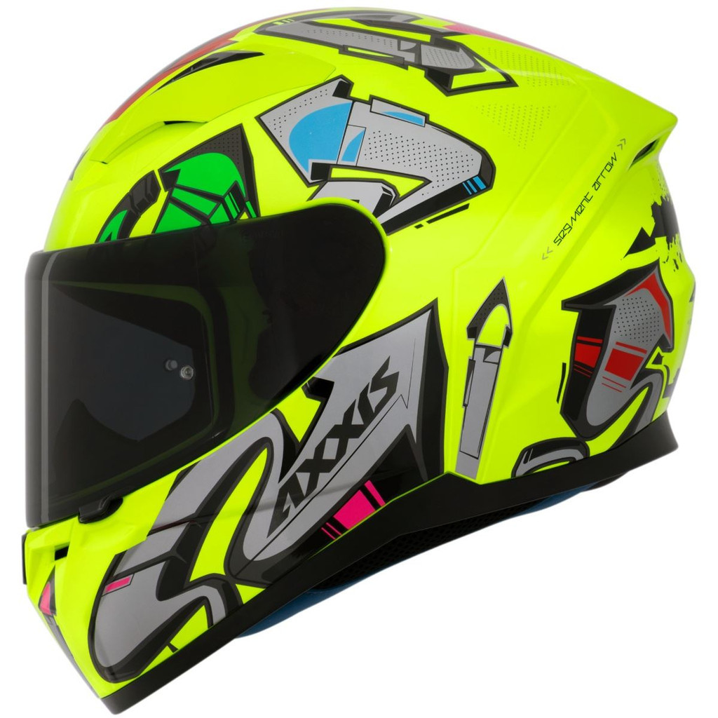 Capacete Moto Axxis Segment Apolo Arrows C13 Amarelo Flúor