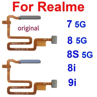 Sensor de impressão digital Cabo Flex para Realme 7 5G 8 8S 5G 8i 9i Botão Sensor de impressão digital Home Touch Sensor Flex Ribbon Parts