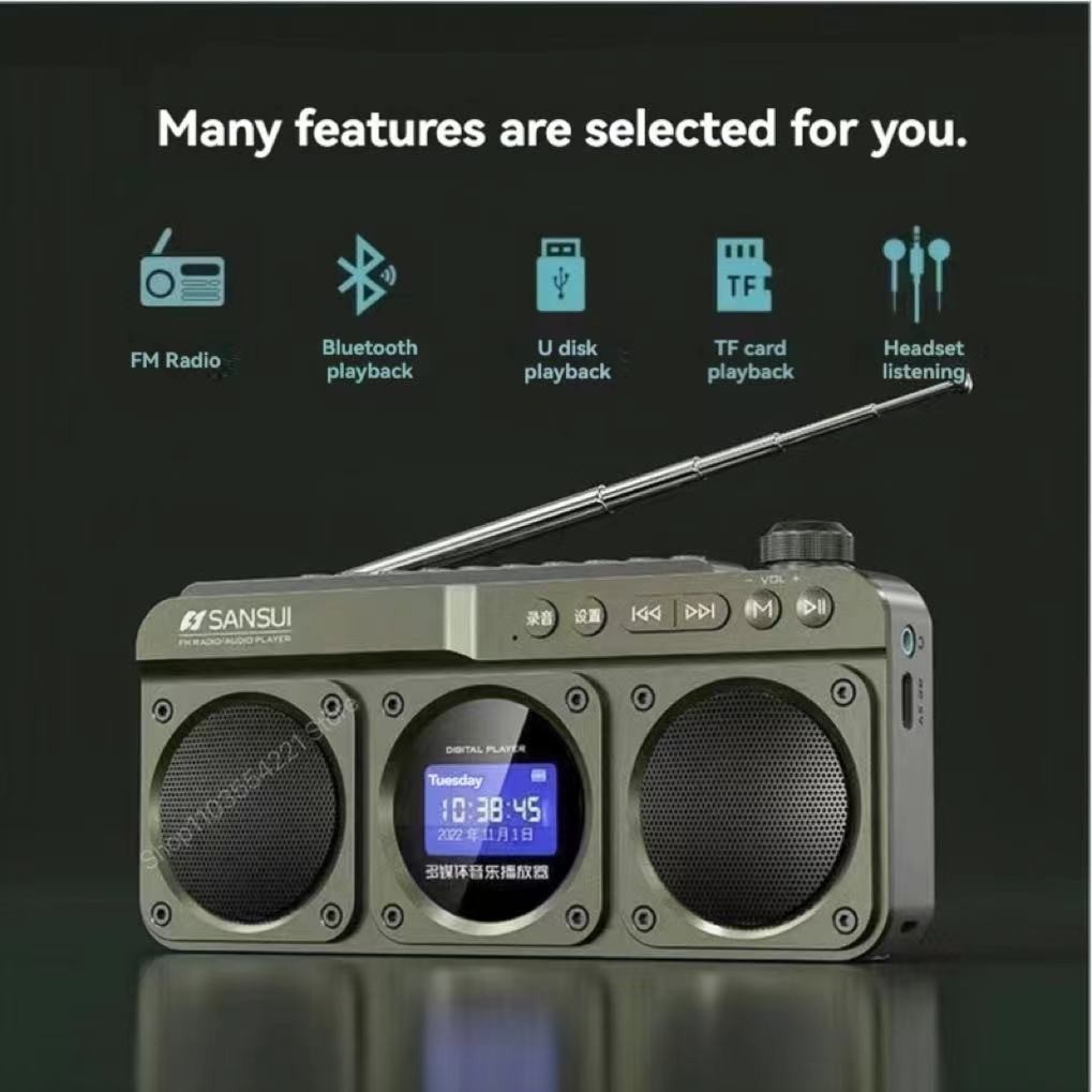 SANSUI F28 Rádio FM Portátil MP3 Walkman Cartão Externo Hi-fi De