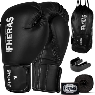 Kit Luva de Boxe Muay Thai MMA Sanda Kickboxing Sanshou Bandagem Elástica 3,5 Metros e Bucal Fheras