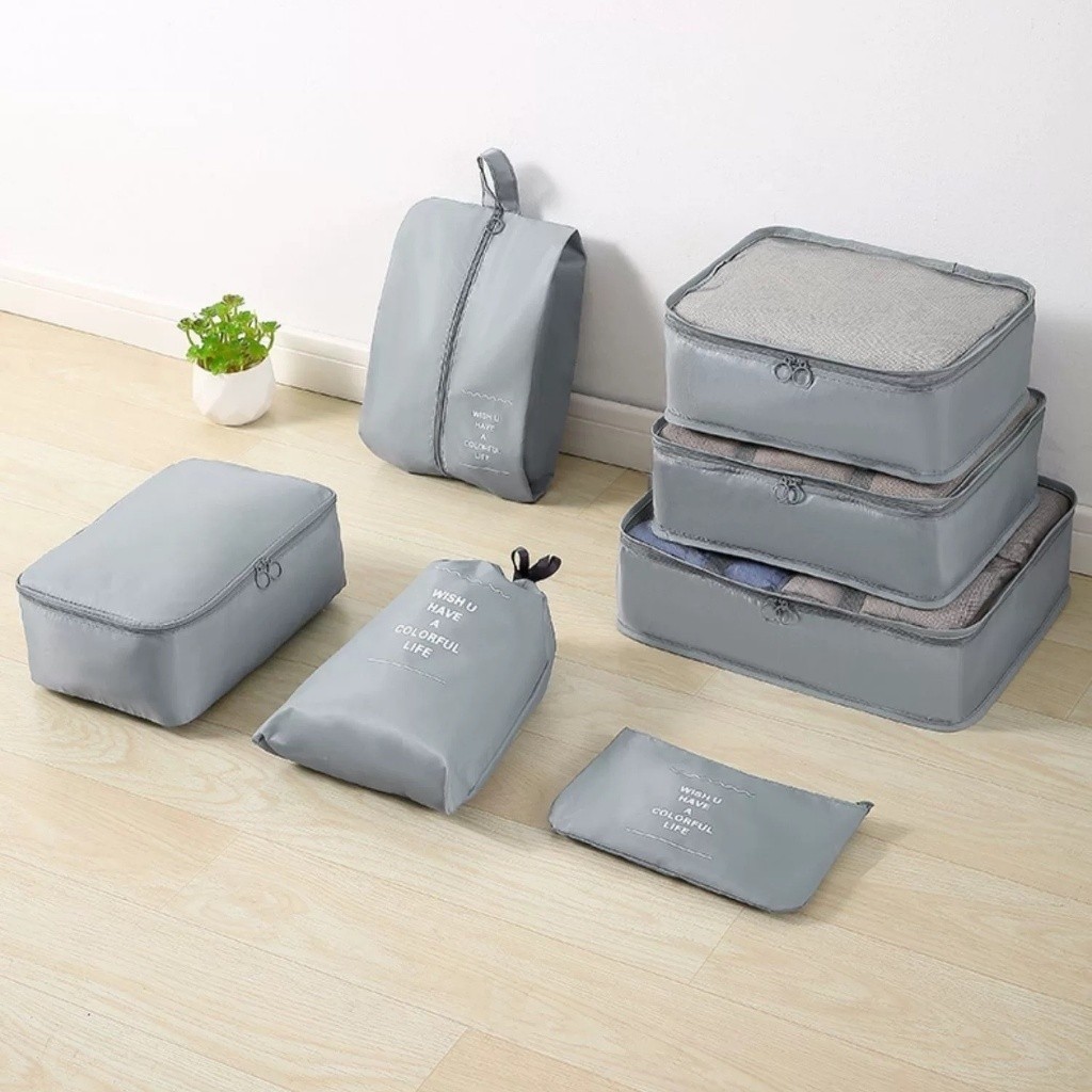 Kit 7 Pecas Bolsa Organizadoras Para Mala Roupas Bagagem Viagem - ANGELINA SHOP.
