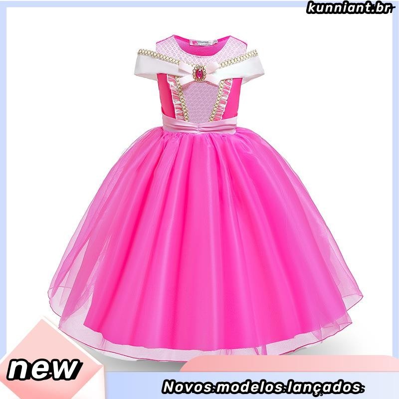 Bela Adormecida Aurora Princesa Crianças Vestido Disney Traje Da ...