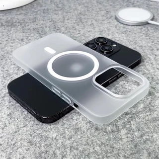 Capa Transparente De Carga Magnética Sem Fio Ultra Fina Fosca Para iPhone 15 14 Plus 13 12 Pro Max PC Rígido À Prova De Choque Magsafe