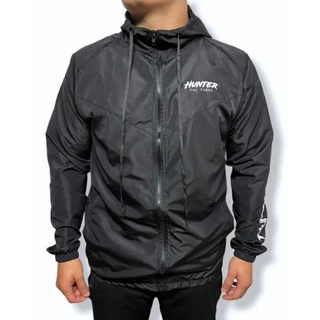 Jaqueta Corta Vento Hunter Básica Repelente Preta Blusa Agasalho Masculina