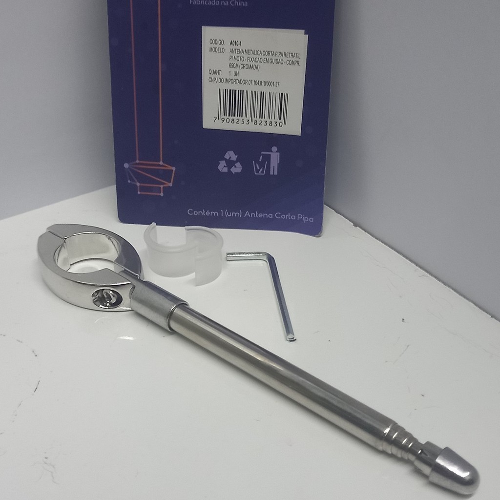 Antena Corta Pipa Atrox Guidao Retratil Cm65 (Cromada)