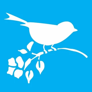 Stencil Opa 14 X 14 cm - Pássaro com Flor - 997 em Oferta na Shopee