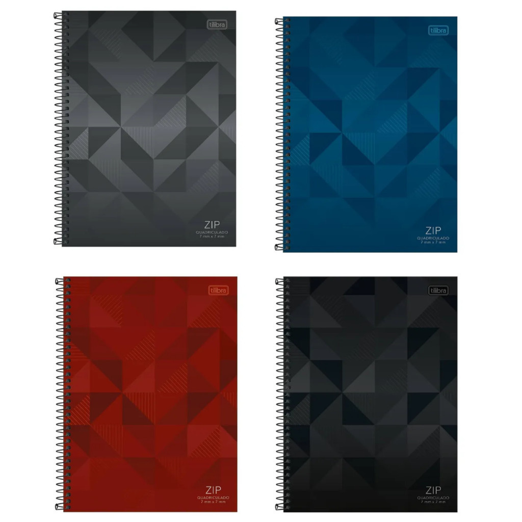 Caderno Universitário Quadriculado Matemática Quadrinhos 0.7x0.7 cm Espiral 80/96 Folhas ZIP Tilibra