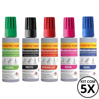 Kit Com 05 Reabastecedor Refil Para Quadro Branco - COMPACTOR