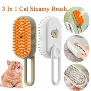 Escova A Vapor Para Gatos Cães 3 Em 1 Escovas Elétricas De Remoção Pêlos Pentes De Massagem Animais De Estimação