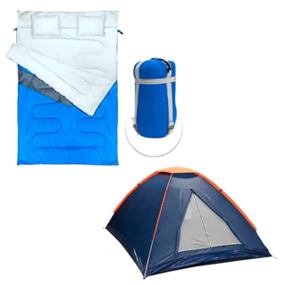 Saco De Dormir Kuple Casal Com Travesseiros + Barraca Panda Para 2 Pessoas Iglu Impermeável - NTK em Oferta na Shopee