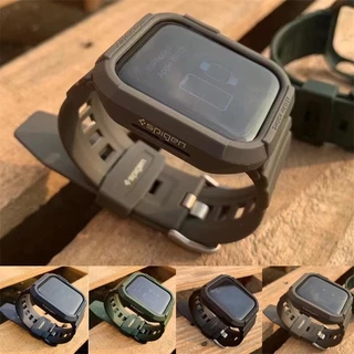 Bracelete De Silicone Spigen Compatível Para Relógio Apple 49mm 40mm 41mm 44mm 42mm 45mm iwatch 9 8 7 6 5 4 se ultra