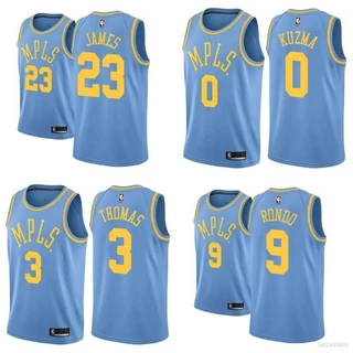Nova Camisa Nba LA Lakers James Thomas Kuzma Rondo Clássico De Basquete Colete Esportivo Azul Retro Edition a