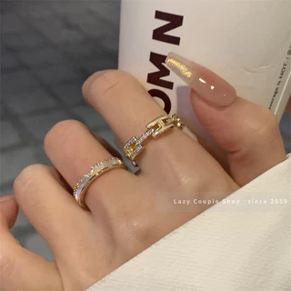Grande Sucesso ! Carta De Celebridade De Luxo Leve Em Camadas Requintadas Anel De Moda Feminino Instagram Pequeno E De Alta