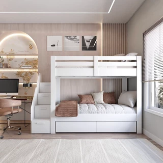 Beliche Infantil/Juvenil 2 Gavetões Escada com 4 Gavetas Star Plus Casatema