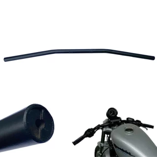 Guidão Flat-bar Semi-reto Estilo Café Race Custom Preto Fosco Intruder Kasinski Mirage Virago Kansas