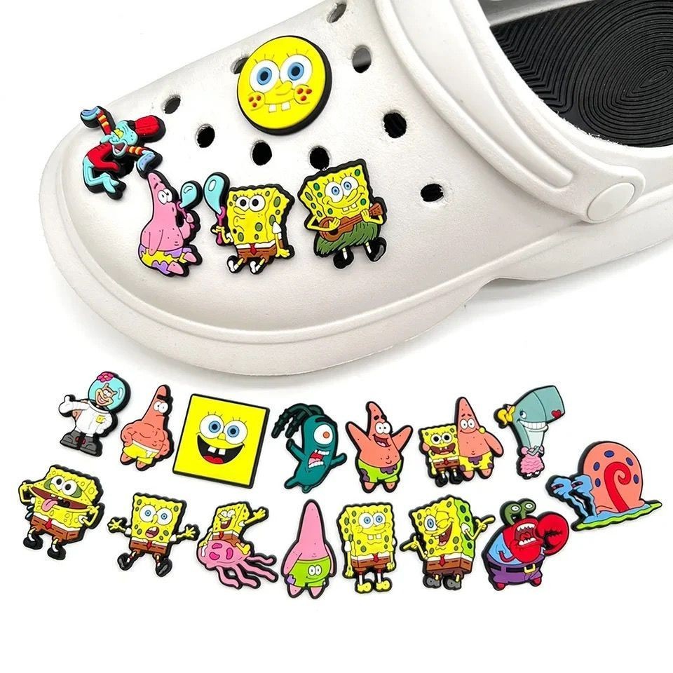 Pins Enfeites Botons Para Crocs Bob Esponja Kit 10 Unidades | Shopee Brasil