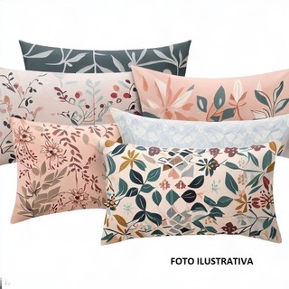 Kit com 10 Fronha 5 Pares Para Travesseiro Estampas Sortidas Tamanho 50 X 70/cm 180 Fios 100% Poliéster/microfibra