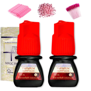 Kit 2 Cola Adesivo Elite HS-16 3g Cola De Cílios Alongamento e Extensão